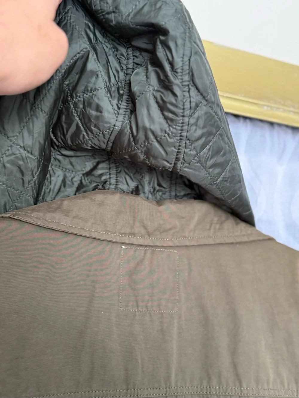 Zara Olive Green Utility Hooded Parka with Quilted Lining